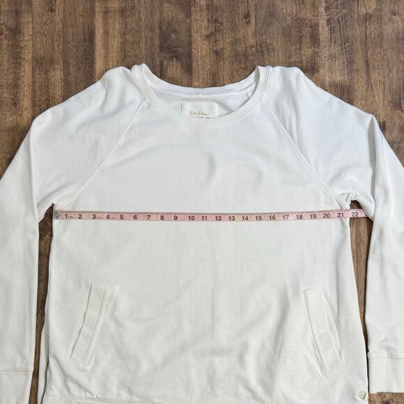 Lilly Pulitzer Luxletic Beach Comber Pullover Sweatshirt Boat Neck White Size XL - Picture 8 of 10